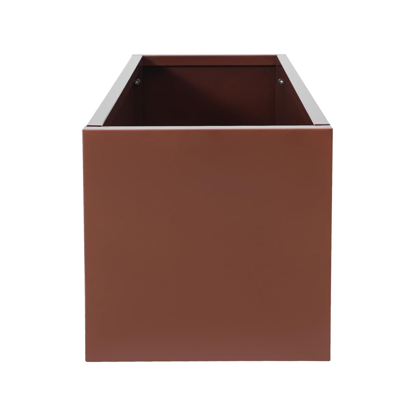 TFCFL Large Planter Box, Rectangular Steel Raised Garden Bed with Drainage, Outdoor Indoor Flower Pot for Balcony Patio, Heavy Duty Plant Container for Gardens, Halls, Terraces 38x15x15 Inch（Brown）