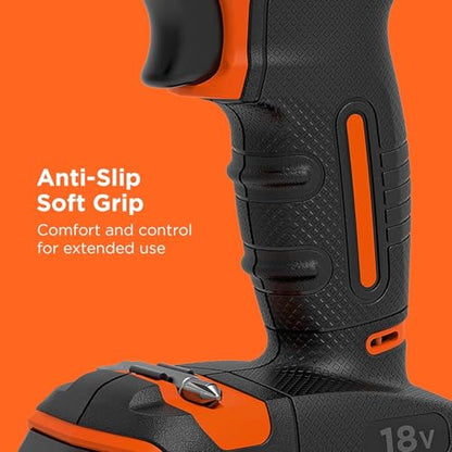 BLACK+DECKER 18V Hammer Drill with Battery, Charger, and Kitbox, BCD700S1K-GB