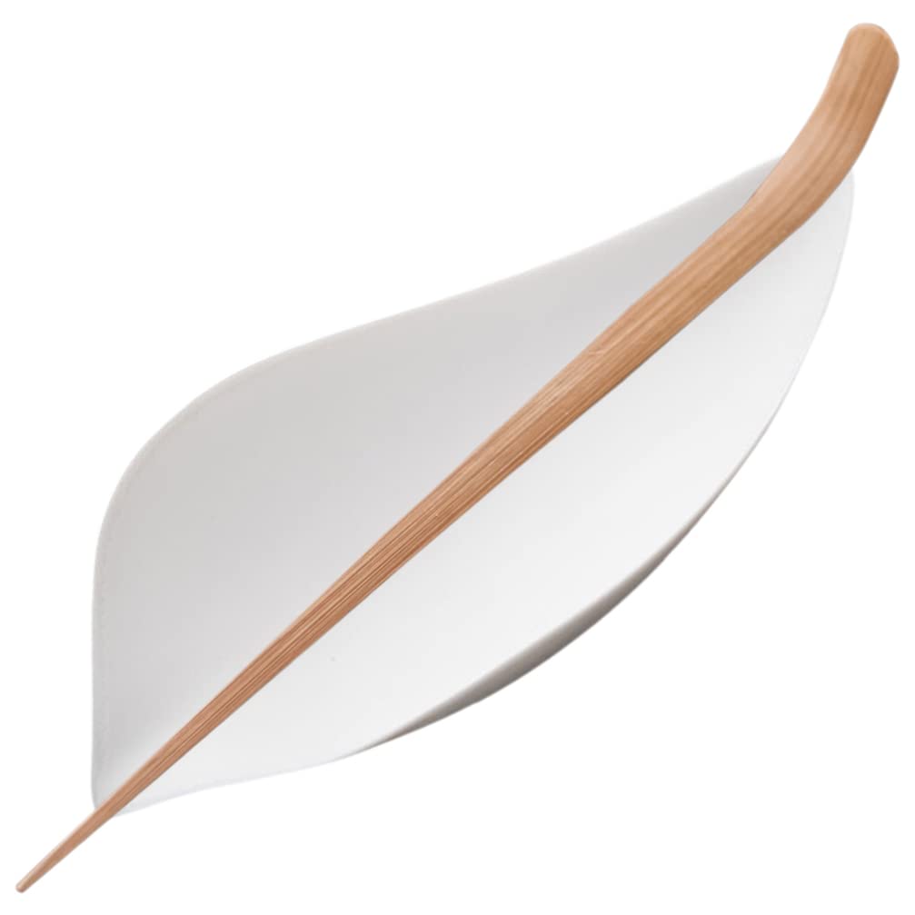 BESTonZON Tea Scoop Set Porcelain Loose Leaf Tea Dispenser and Shovel Lightweight Ceramic Spoon for Precise Measuring and Brewing at Home or Gatherings 5.78X2.36X1.18In