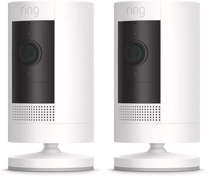 Ring Outdoor Cam (Stick Up Cam) | Weather-Resistant Outdoor Camera, Live View, Color Night Vision, Two-Way Talk, Motion alerts, Works with Alexa | White