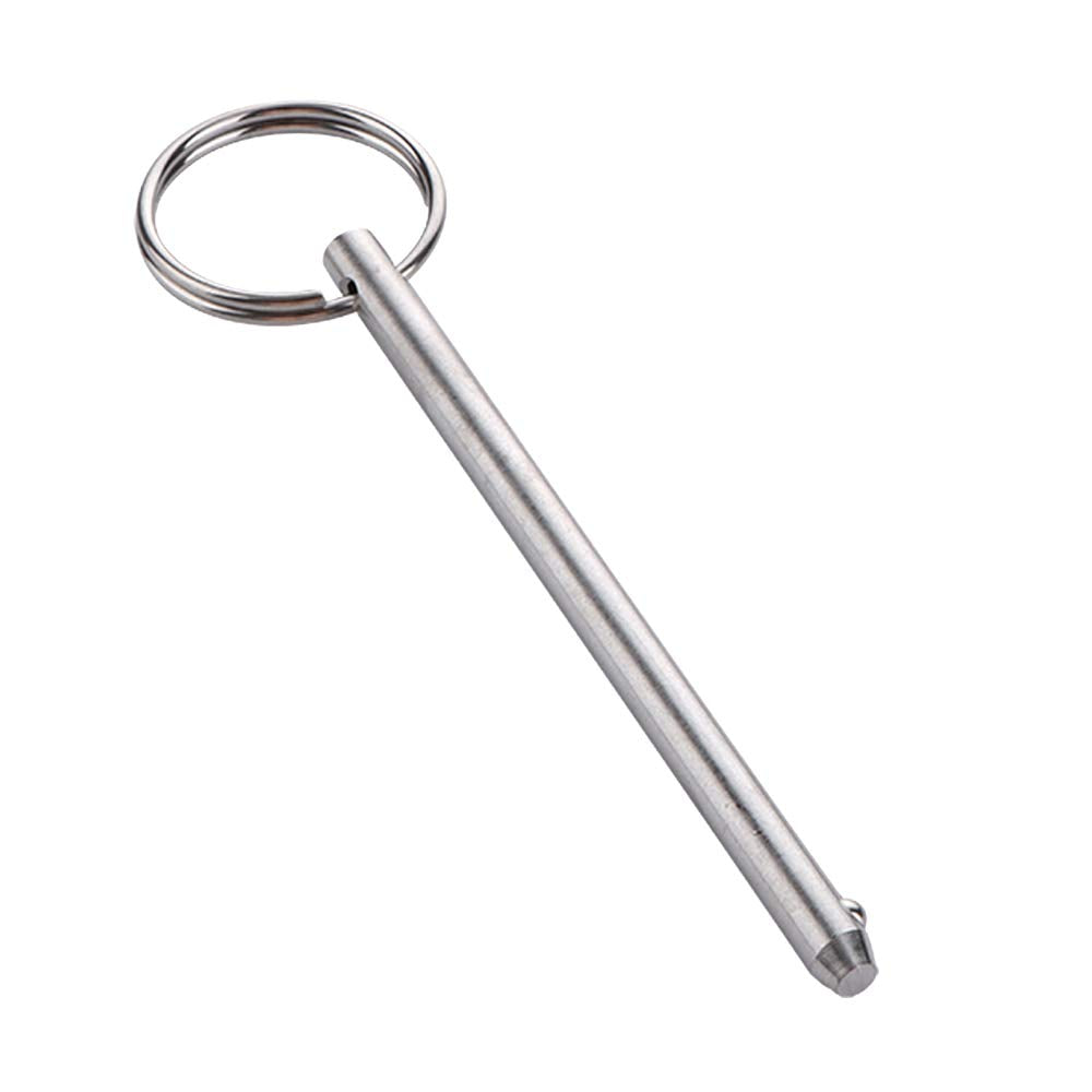 2 Pack Quick Release Pin, Diameter 1/4"(6.3mm), Overall Length 4.1"(105mm), Usable Length 3-1/2"(89mm), Full 316 Stainless Steel, Bimini Top Pin, Marine Hardware