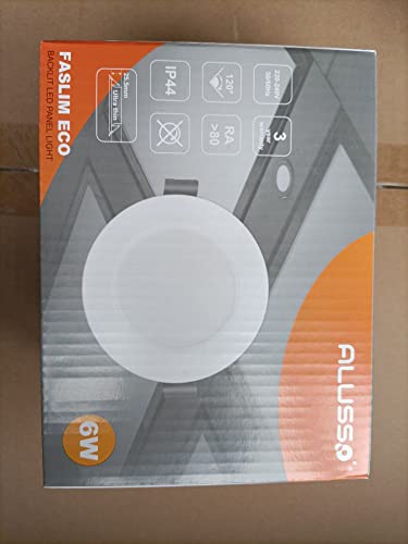 ALUSSO LED Downlights for Ceiling 6W Ultra Slim LED Recessed Ceiling Spot Lights 3000K Warm White IP44 Waterproof Spotlights Ceiling Lights for Bathroom Kitchen Living Room, 6 Pack