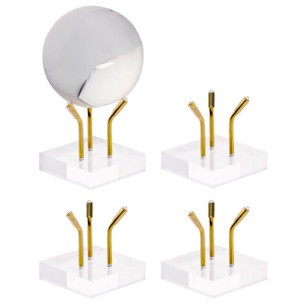 Acrylic Display Stand, 4 PCS Clear Rock Easels Non-Slip Geodes Holders for Gemstones Fossils Crystal Minerals