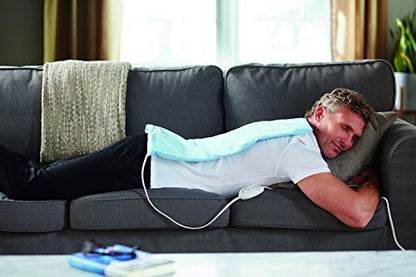 Sunbeam Standard Size Heating Pad, 12"x 15", For Back, Neck, Shoulder, and Period Cramp Pain Relief, 3 Heat Settings, Compact Storage Solution, Auto Shut-Off, Machine-Washable, Gifts For Mom & Wife, FSA/HSA Eligible, Grey
