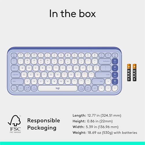 Logitech POP ICON Keys Wireless Bluetooth Keyboard, Comfortable Typing, Programmable Keys, Easy-Switch Between up to 3 Devices, for Laptop, Tablet, PC – Rose and Off-White