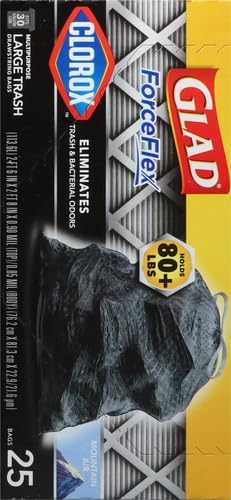 Glad Large 30 Gallon Trash Bags, Clorox Mountain Air Heavy Duty Garbage Bags