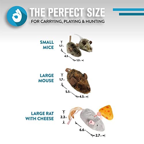 OurPets Play-N-Squeak Mouse Hunter Cat Toys (Interactive Cat Toy & Catnip Toy with Real Mouse Electronic Sound) Perfect Toys for Indoor Cats with Catnip