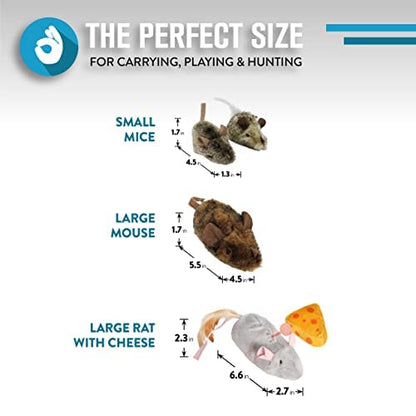 OurPets Play-N-Squeak Mouse Hunter Cat Toys (Interactive Cat Toy & Catnip Toy with Real Mouse Electronic Sound) Perfect Toys for Indoor Cats with Catnip