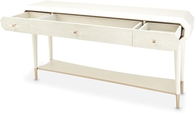 MICHAEL AMINI La Rachelle 3 Drawer Console Table in Champagne Ivory