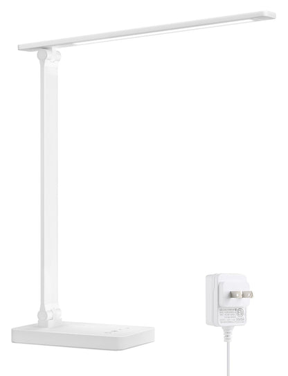 Lepro LED Desk Lamp, Metal Desk Light 9.5W 800lm, Forbes Vetted Best Task Lamp, 5 Color Modes 5 Brightness Level, Dimmable Home Office Desktop Lamp for Reading, Crafting, Sewing, Puzzle, Nail, White