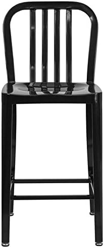 Flash Furniture Gael Commercial Grade 2 Pack 24" High Black Metal