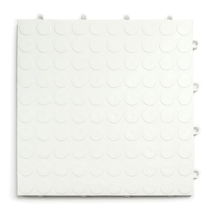 Big Floors GarageDeck Garage Floor Tiles, Interlocking Garage Flooring, Coin Pattern Non-Slip Heavy-Duty Copolymer Modular Tile (White, 48 Pack of 12 x 12" Tiles, 48 Sq Ft)