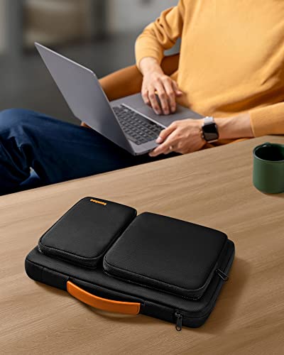 tomtoc Rugged Laptop Case Sleeve 13 Inch for MacBook Air M4 M3, 360°Protective MacBook Air 13 Inch Case, Waterproof Laptop Sleeve with Space for Charger & Mouse, Daily Essential for Surface Pro/iPad