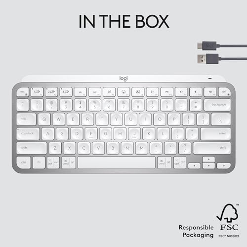 Logitech MX Keys S Wireless Keyboard, Low Profile, Fluid Precise Quiet Typing, Programmable Keys, Backlighting, Bluetooth, USB C Rechargeable, for Windows PC, Linux, Chrome, Mac - Graphite