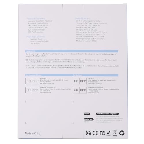 Vobafe Keyboard Case for iPad A16 11th Generation 2025/10th Generation 2022(11/10.9 inch), 7 Colors Backlit Detachable Folio Keyboard Cover with Pencil Holder for iPad 11/10 Gen, UK Layout, Blue