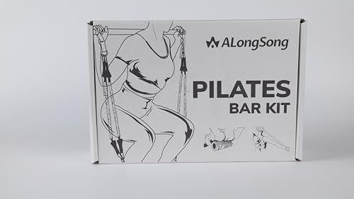 Pilates Bar Kit with Back Expander & Foam Roller, ALongSong Gym Bar Kit with 6 Latex Elastic Resistance Bands, Portable Home Workout Exercise Equipment for Home Full-Body Workouts