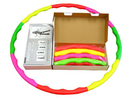 Sports Hoop Weighted Loss Exercise Hoop: Wavy Hoop 2B - 1.8lb (Dia.40.5") Large, for Teenagers. Four neon Colors.