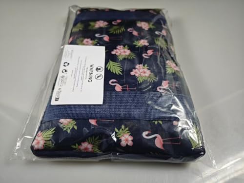 Arxus Large Foldable Duffel Tote Carry on Weekend Overnight Travel Bag Over Luggage with Shoulder Strap (Blue Flamingo)