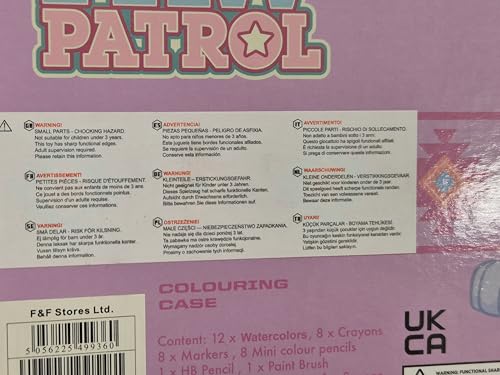 Paw Patrol Art Set Kids Colouring Pencils Felt Tip Pens Crayons Paints Stationery Crafts Boys Girls Art Supplies Preschool Travel 40 Plus Pcs Gift Set (Pink)