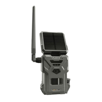 SPYPOINT FLEX-S Solar Outdoor Cellular Trail Camera - Integrated Solar Panel, No WiFi Needed, Hunting & Game Camera with Night Vision Motion Activated, Dual-Sim LTE, 36MP Photos, 1080p Videos + Sound