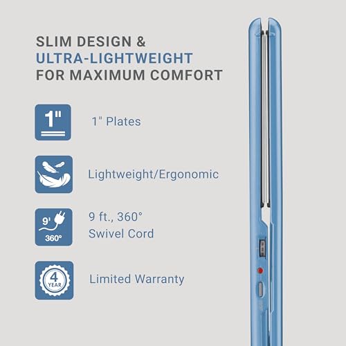 Nano Titanium Ultra-Thin Hair Straightener, Professional Flat Iron For All Hair Types