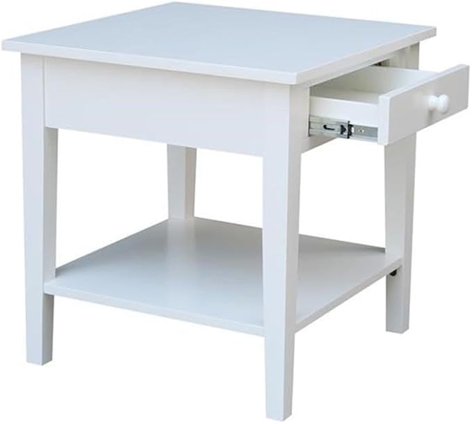IC INTERNATIONAL CONCEPTS Spencer White Wood End Table in White