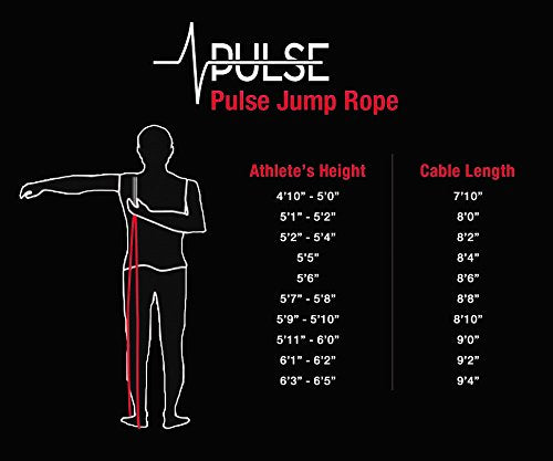 Weighted Jump Rope (1LB) With Memory Foam Handles and Thick Speed Cable - For fitness workouts at home, cardio, boxing and MMA, CrossFit, endurance training, Jumping Exercise. PULSE ATHLETICS.