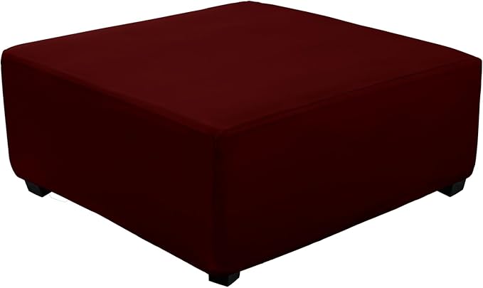 Super Stretch 40x40x15 inch Square Ottoman Cover- Soft Form Fit Ottoman Cover