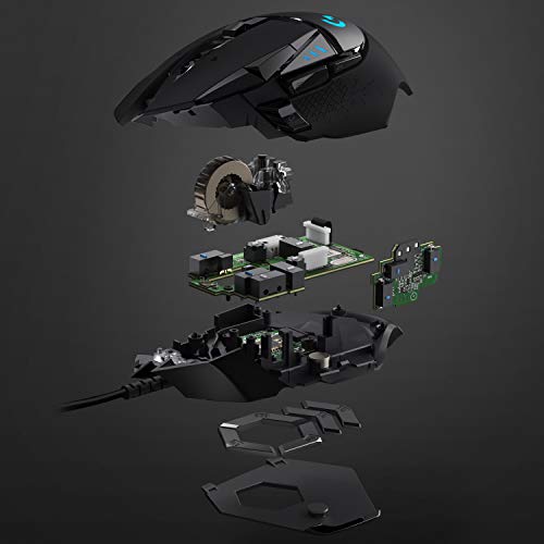 Logitech G502 Lightspeed Wireless Gaming Mouse with Hero 25K Sensor, PowerPlay Compatible, Tunable Weights and Lightsync RGB - Black