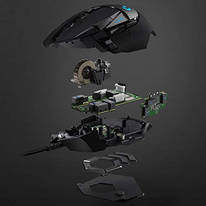 Logitech G502 Lightspeed Wireless Gaming Mouse with Hero 25K Sensor, PowerPlay Compatible, Tunable Weights and Lightsync RGB - Black