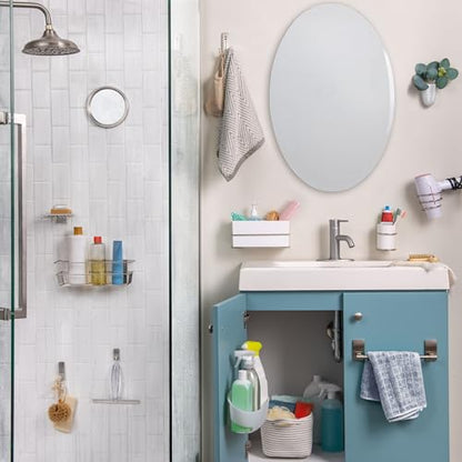 Command Hand Towel Bar, Satin Nickel Finish, Rust-resistant, Holds 1,3Kg - Organise your Bathroom Damage Free