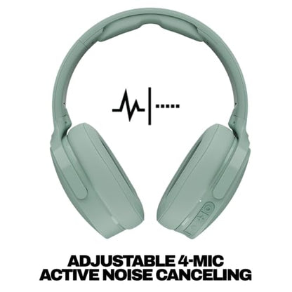 Skullcandy Hesh ANC Wireless Over-Ear Bluetooth Headphones with Extra USB-C Charging Cable, Active Noise Canceling, 22 Hrs Battery, Foldable Lightweight Design, Microphone iPhone Android - Preppy Sage