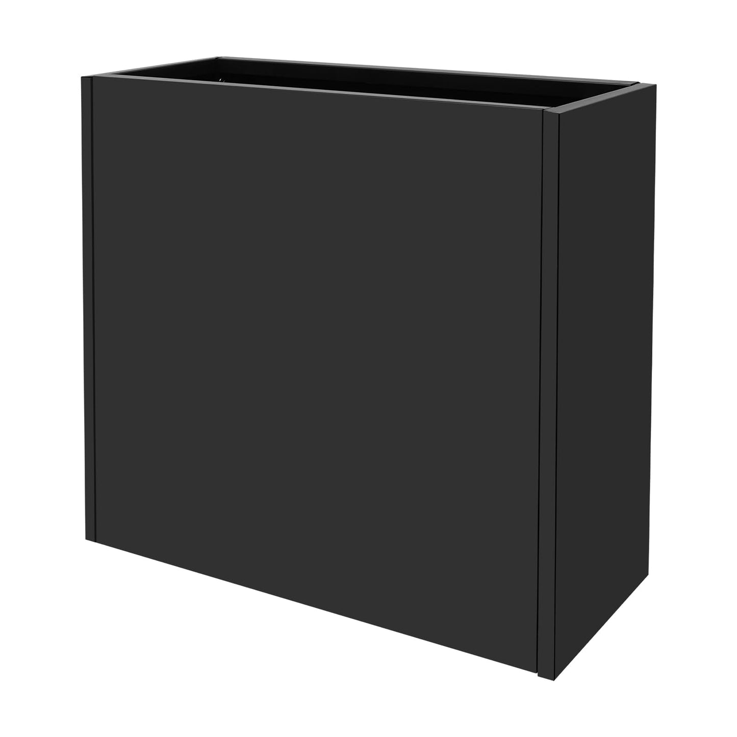 Metal Planter Box, 34*10*30In Rectangular Steel Planter Box with Water Bag and Gloves, Indoor &outdoor Metal Garden Box with Drainage Hole for Gardens, Courtyards, Balconies, Black (30 In Tall)