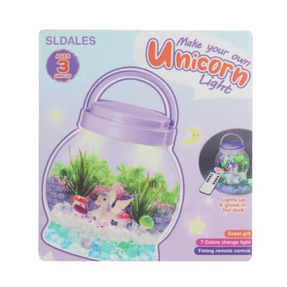 SLDALES DIY Unicorn Night Light,Terrarium Kit with Plant Garden Toys for 3 4 5 6 7 8+ Years Old Kids,Unicorn Gifts for Girls