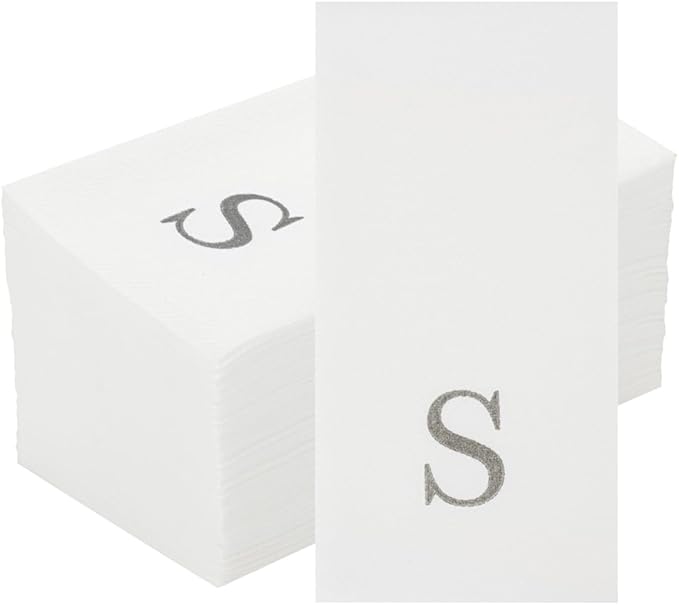 Luxenap 15.8 X 7.9 Inch Linen-Feel Guest Towels, 50 Lettered Hand Towels