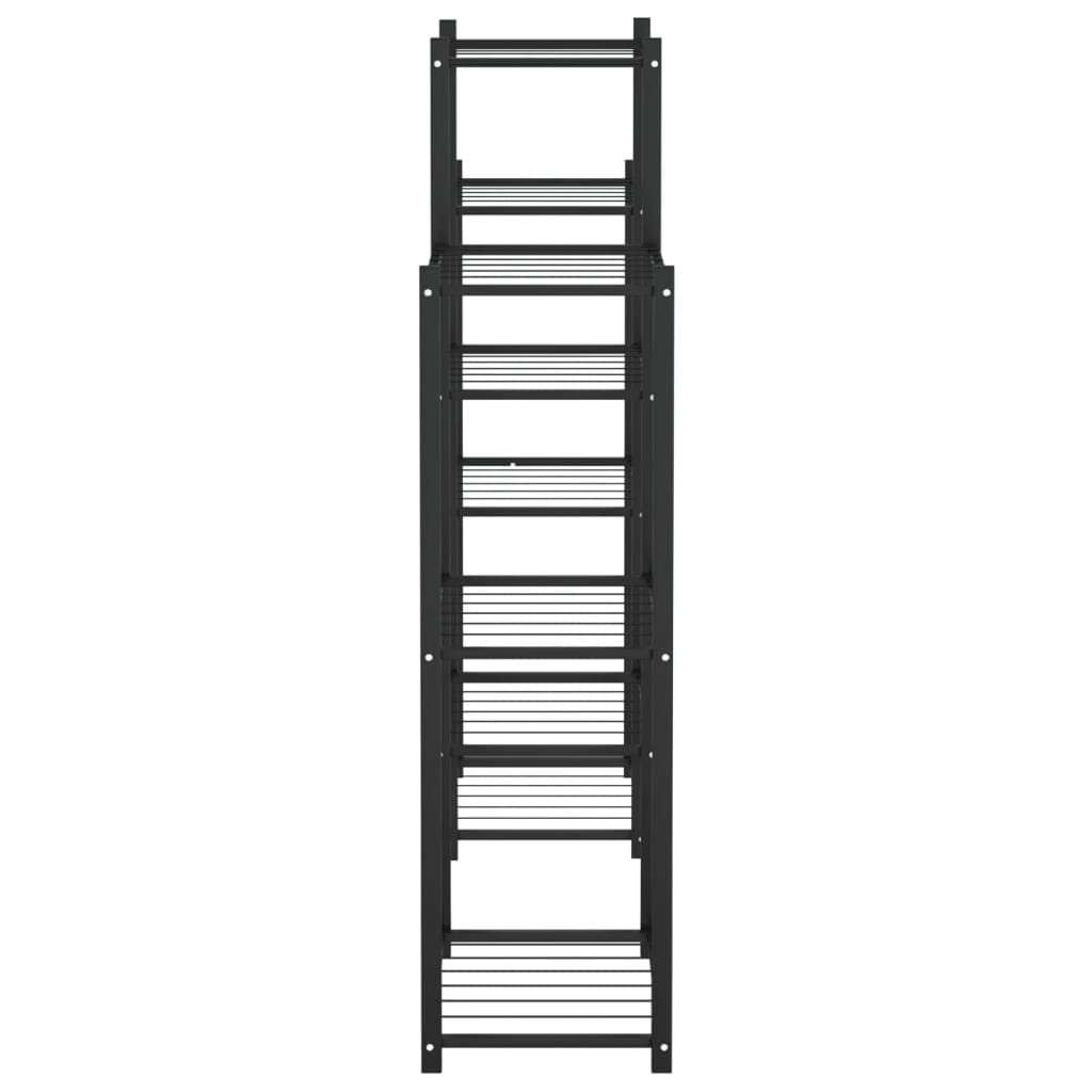 Qnhdfrt Tall Flower Stand Indoor Outdoor Modern Plant Stand with 10 Corner Shelves Black Powder-Coated Iron, for Living Room Balcony Garden Patio