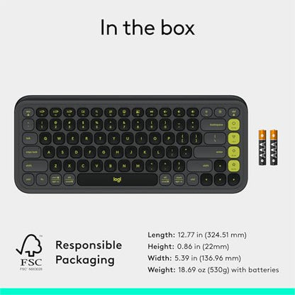 Logitech POP ICON Keys Wireless Bluetooth Keyboard, Comfortable Typing, Programmable Keys, Easy-Switch Between up to 3 Devices, for Laptop, Tablet, PC – Rose and Off-White