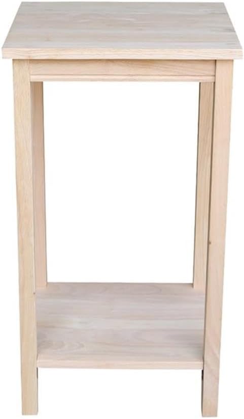 IC International Concepts, Portman Accent Table, Solid Real Wood, Sturdy