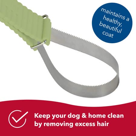 Coastal Pet Safari Dual-Sided Dog Shedding Blade - Stainless Steel Grooming Blade for Thick Coats - for Dogs with Short and Long Hair - Medium-Large - 10" x 3.25"