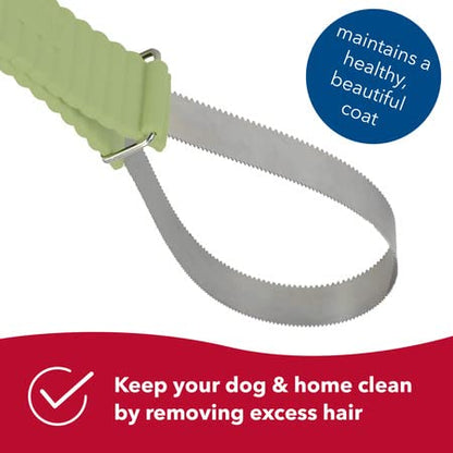 Coastal Pet Safari Dual-Sided Dog Shedding Blade - Stainless Steel Grooming Blade for Thick Coats - for Dogs with Short and Long Hair - Medium-Large - 10" x 3.25"