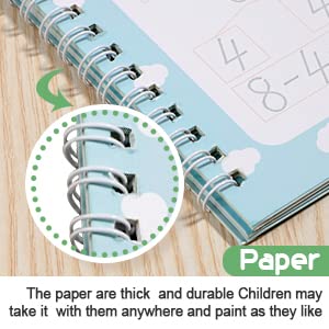 Magical Handwriting Workbooks Practice Copybook, Aid Magic Pen Reusable Grooves Template Design for Children (4 Books, 10.2×7.2 in)