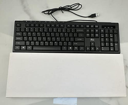 Rii RK907 USB Wired Keyboard Full Size Office Keyboard Compatible with Mac PC Tablet Windows Android Microsoft UK Layout