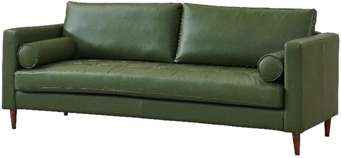 Pemberly Row Eco Leather Sofa, High Density Sponge Foam Cushion, Hardwood Frame
