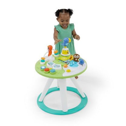 Bright Starts, Around We Go 2-in-1 Walk-Around Activity Centre and Play Table - Tropic Cool, Walker with Music, Lights and Interactive Toys, Removable Seat, Ages 6 Months Plus