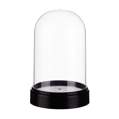 AHANDMAKER Acrylic Display Dome Case Cloche Globe, 9.3 x 13.5cm Black Base Crystal Dome Bell Jar Display Case for Figures Flowers Plants Bouquets Photos Tabletop Wedding Decorations