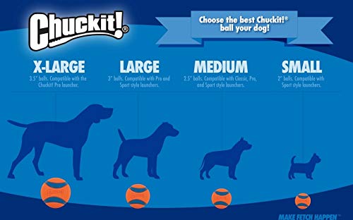 Chuckit! Ball Glow In the Dark Dog Toy, Durable Rubber Dog Balls, Launcher Thrower Compatible Interactive Toys for Dogs for Boredom, Medium, Pack of 2