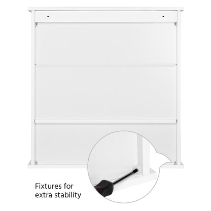 Yaheetech Modern Bathroom Mirror Cabinets, Wall Mount Storage Cabinet with Adjustable Shelf, Double Door Cupboard, White, 56 x 13 x 58 cm