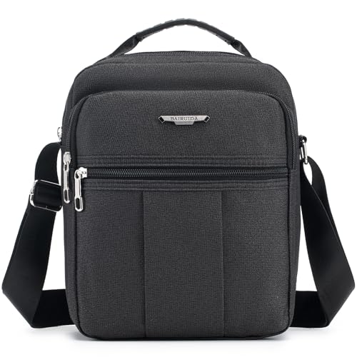 SPAHER Men Handbags Shoulder Bags Messenger Business Bag Crossbody Satchel Sling Travel Bag Daily Man Bag with Adjustable Shoulder Strap for Ipad 9.7 Inch Black