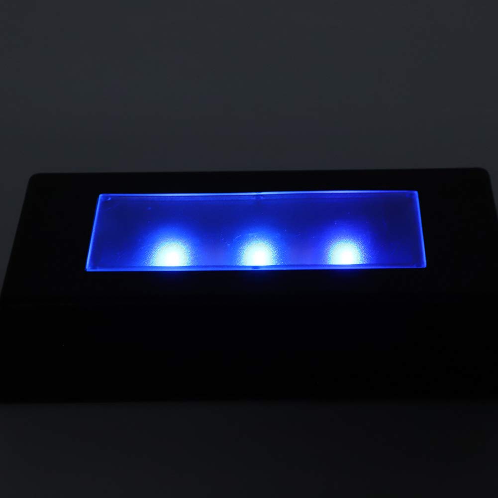 LED Light Base for Glass Art – LED Display Base with RGB Lights, Lighted Base for Crystal 3D Glass Art, USB Powered Rectangle Stand for 3D Crystal Statues