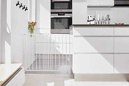 BabyDan MultiDan, 62.5-106.8 cm, Extendable Stair Gate/Baby Gate/Safety Gate, Metal, White, Made in Denmark - (Pet Gate/Dog gate)